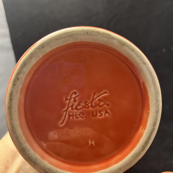 Vintage Homer Laughlin Red Fiesta Persimmons 10" Vase - Picture 6 of 9